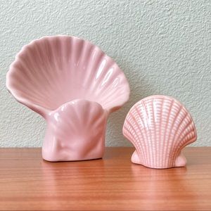 Vintage Seashell Bud Vase Set of 2